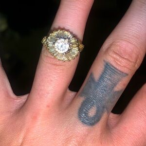 14k gold and diamond engagement ring size 6